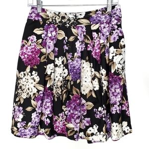 WHBM Floral Pleated Skirt